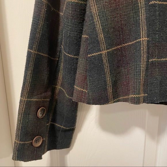 Vintage plaid shacket with satin hood - Picture 5 of 6